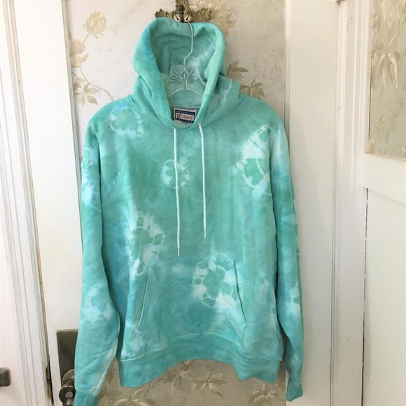 Hanes Other - Vintage Hanes Ultimate PrintPro Tie Dye Men's Heavyweight Green Hoodie- Size M